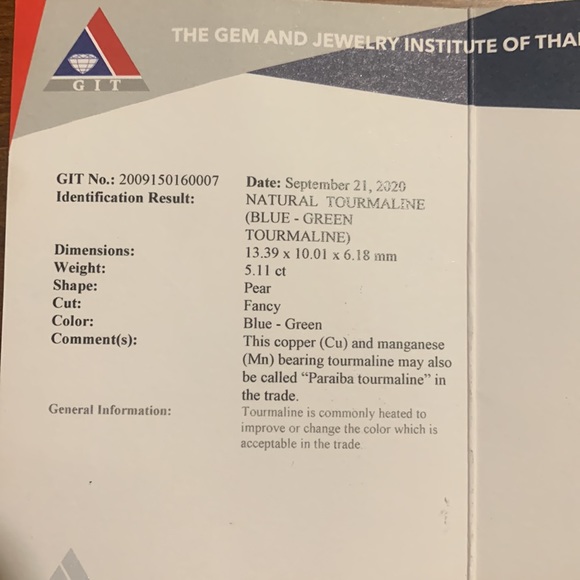 5.11CT Paraiba Tourmaline - Picture 7 of 8